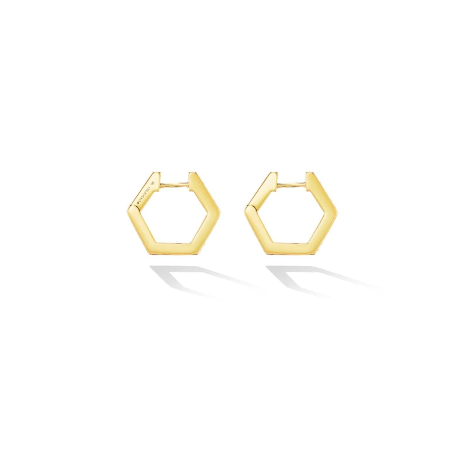 Cadar 18K Yellow Gold Diamond Hexagonal Hoop Earrings