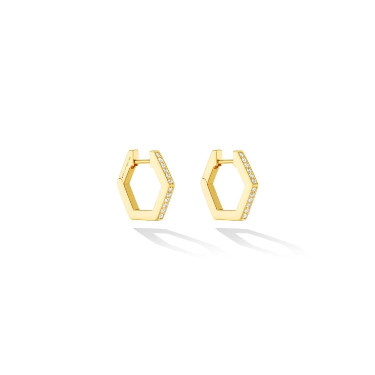 Cadar 18K Yellow Gold Diamond Hexagonal Hoop Earrings