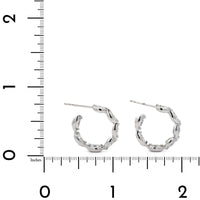 18K White Gold Marquise Cut Diamond Hoop Earrings