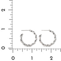 18K White Gold Marquise Cut Diamond Hoop Earrings