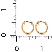 18K Yellow Gold Diamond Huggie Hoop Earrings