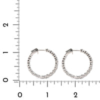 18K White Gold Diamond Hoop Earrings