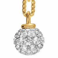 DY Madison® Pavé Bead Drop Earrings 18K Yellow Gold with Diamonds, 33mm