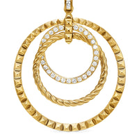 Crossover Trio Drop Earrings 18K Yellow Gold with Diamonds, 35mm