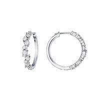 Penny Preville 18K White Gold Diamond Round Hoop Earrings
