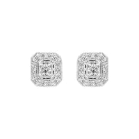 Penny Preville 18K White Gold Emerald Cut Diamond Stud Earrings