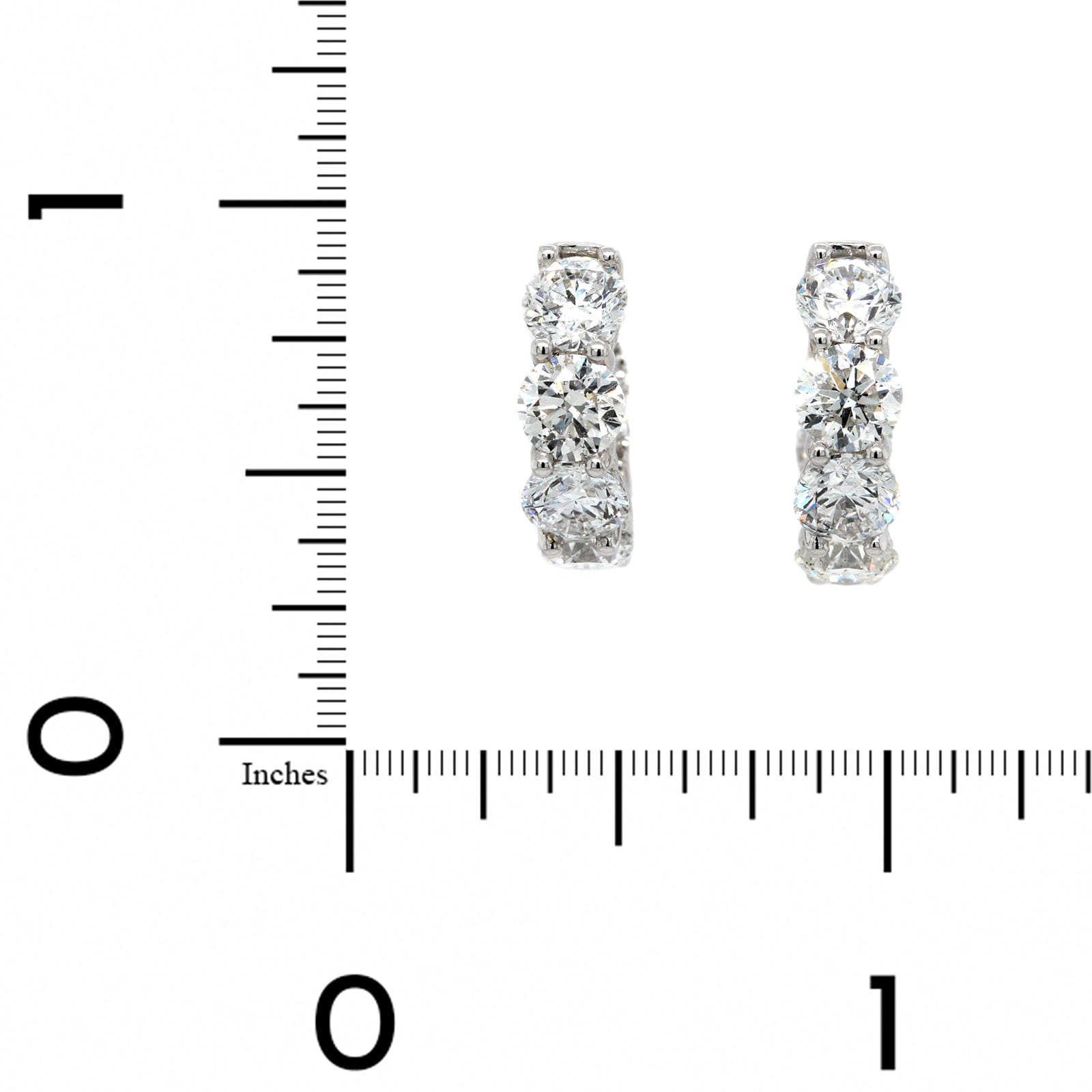 18K White Gold Inside Out Diamond Huggie Earrings