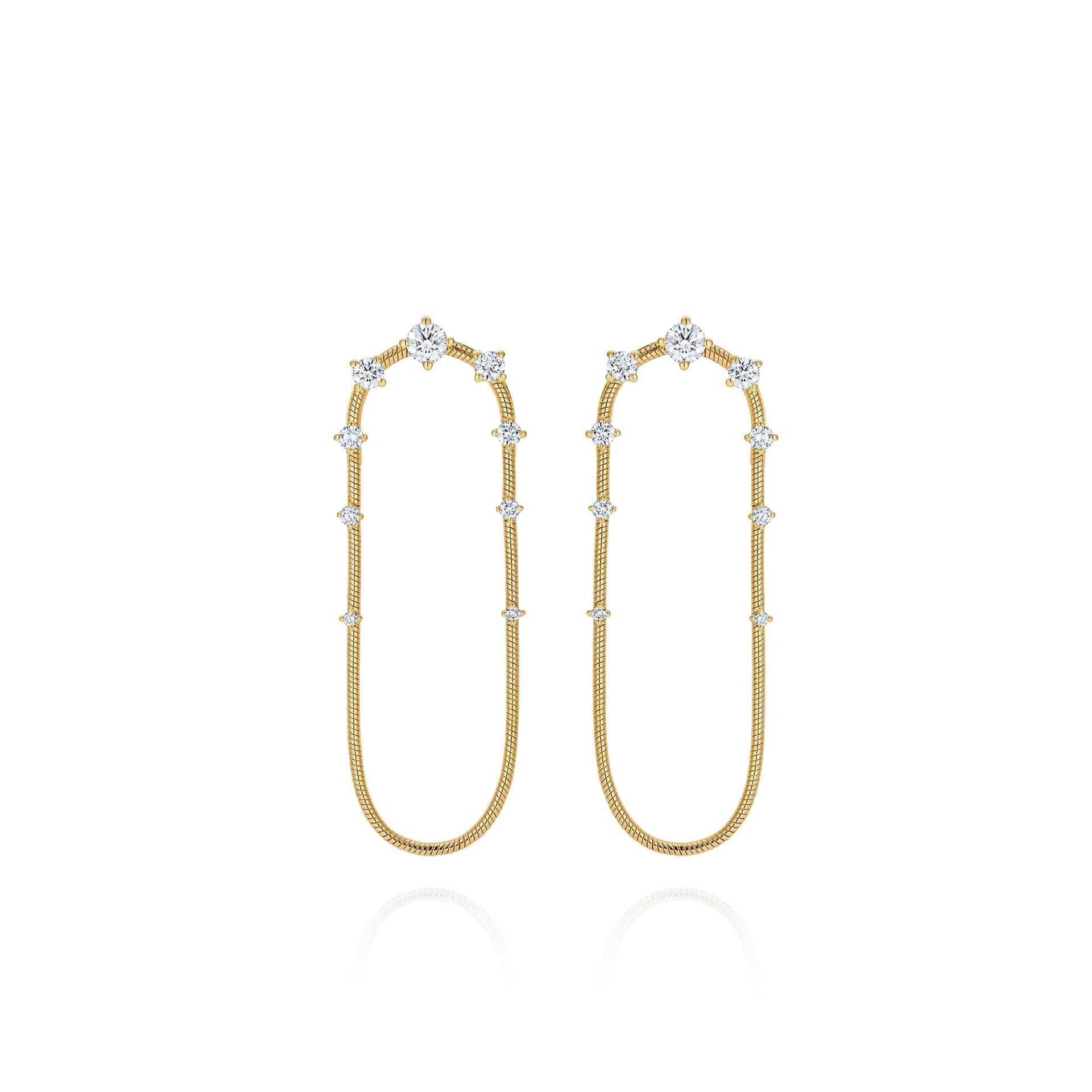 Fernando Jorge 18K Yellow Gold and Diamond Chain Drop Earrings