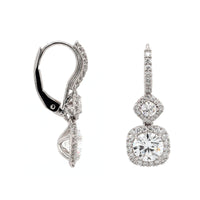 18K White Gold Diamond Drop Earrings