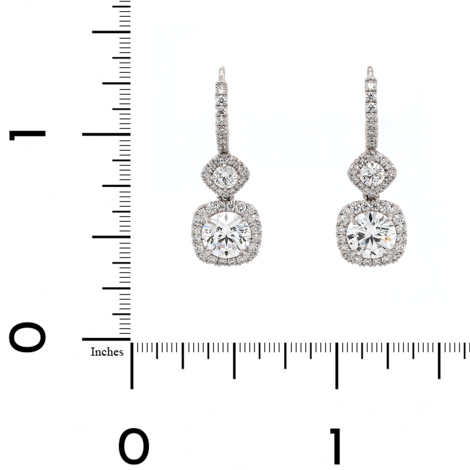 18K White Gold Diamond Drop Earrings