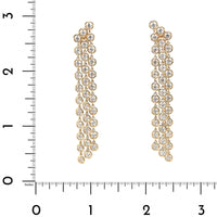 18K Yellow Gold 3 Row Bezel Set Diamond Dangle Earrings