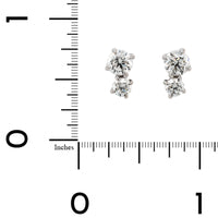 18K White Gold 2 Stone Round Diamond Stud Earrings