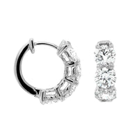 18K White Gold Inside Out Diamond Huggie Earrings