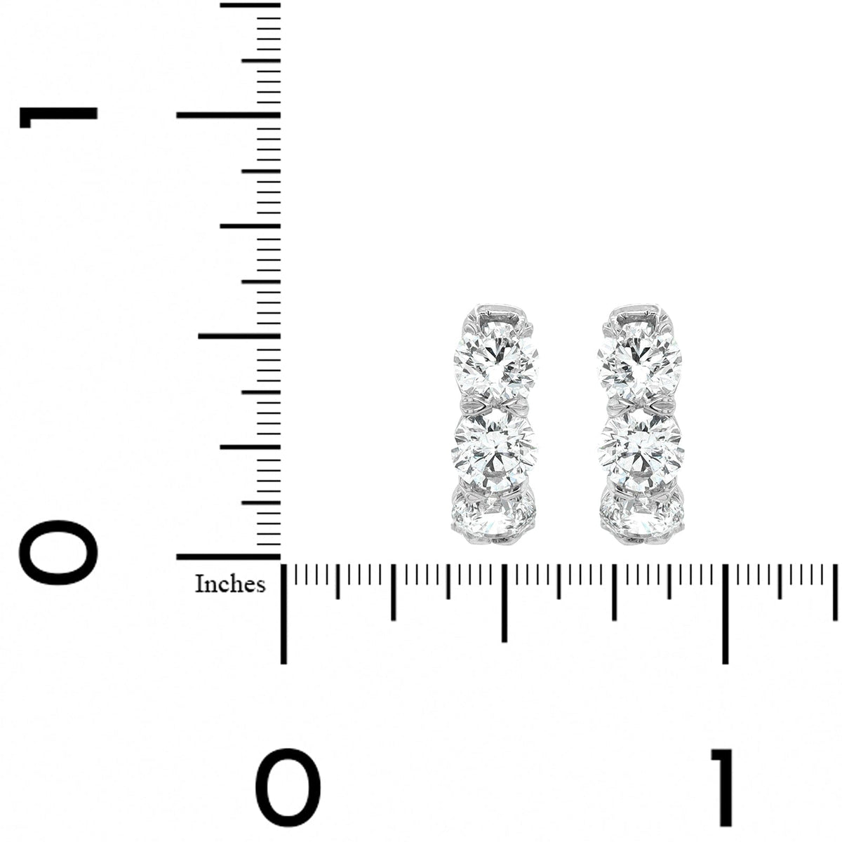 18K White Gold Inside Out Diamond Huggie Earrings