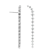 18K White Gold Diamond Climber Dangle Earrings
