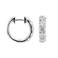 14K White Gold Diamond Huggie Earrings
