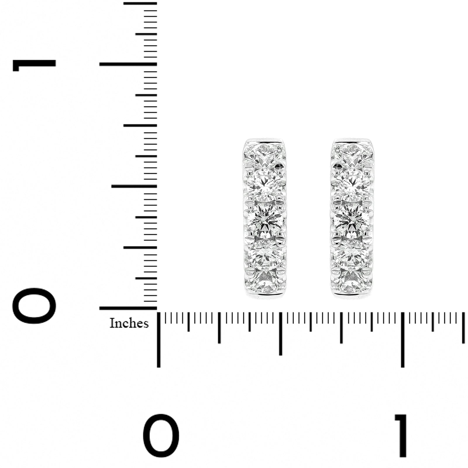 14K White Gold Diamond Huggie Earrings