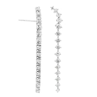 14K White Gold Diamond Climber Dangle Earrings