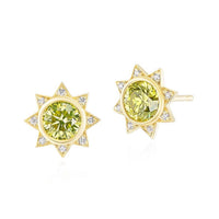 Harwell Godfrey 18K Yellow Gold Yellow Diamond Mini Sun Stud Earrings