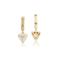 Harwell Godfrey 18K Yellow Gold Trillion Diamond Drop Huggie Earrings