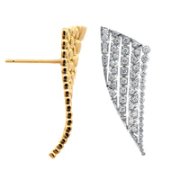 Etho Maria 18K Two Tone Geometric Triangular Pave Set Diamond Earrings