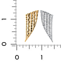 Etho Maria 18K Two Tone Geometric Triangular Pave Set Diamond Earrings