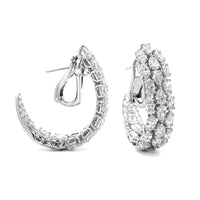 Etho Maria 18K White Gold Multi Shaped Diamond Hoop Earrings