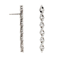 18K White Gold 5 Row Adjustable Diamond Earrings