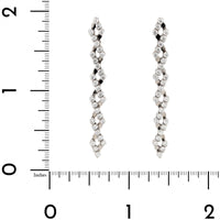 18K White Gold 5 Row Adjustable Diamond Earrings