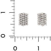 18K White Gold 5 Row Adjustable Diamond Earrings