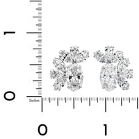 18K White Gold Pear Shaped Diamond Flower Stud Earrings