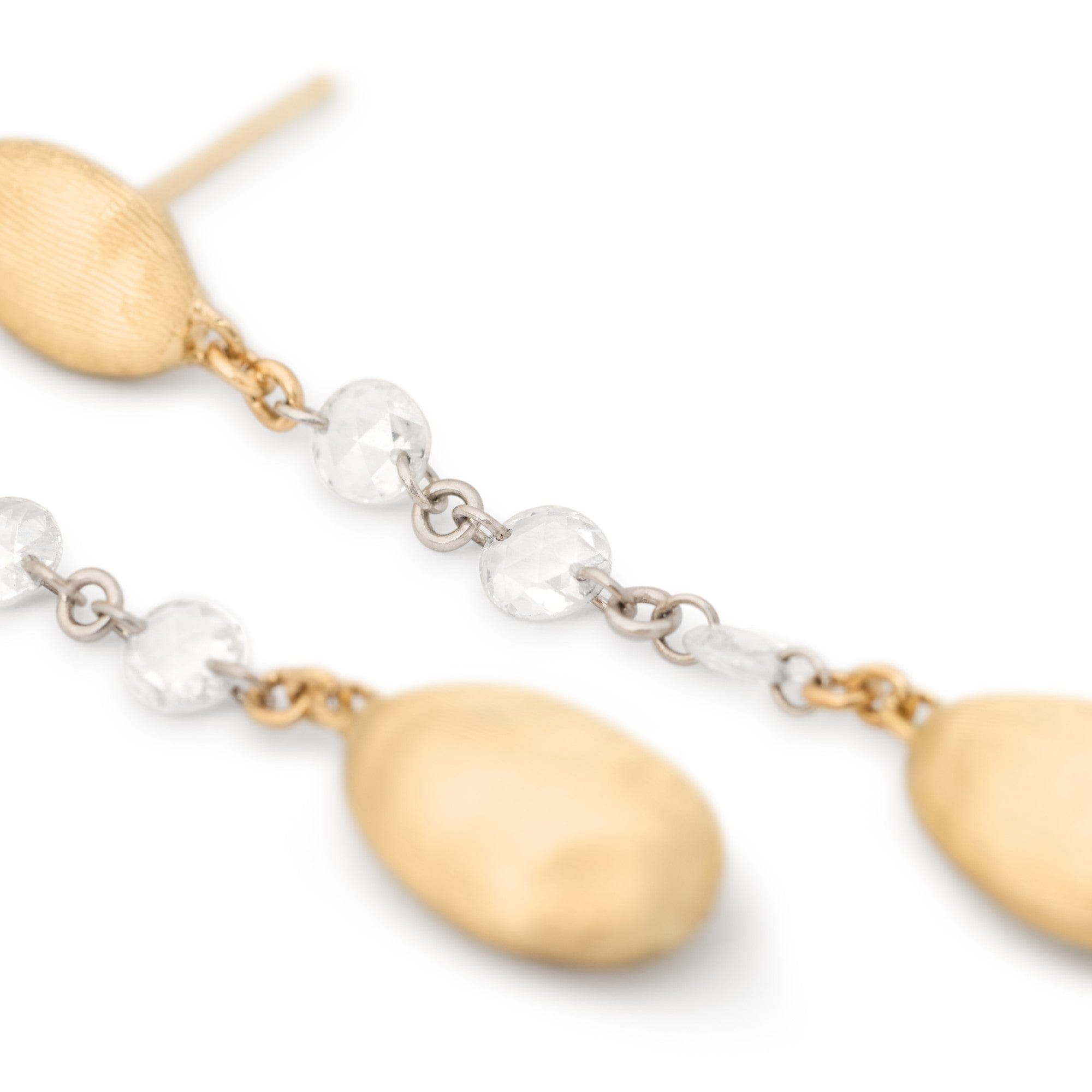Marco Bicego Siviglia 18K Yellow Gold Rose Cut Diamond Drop Earrings