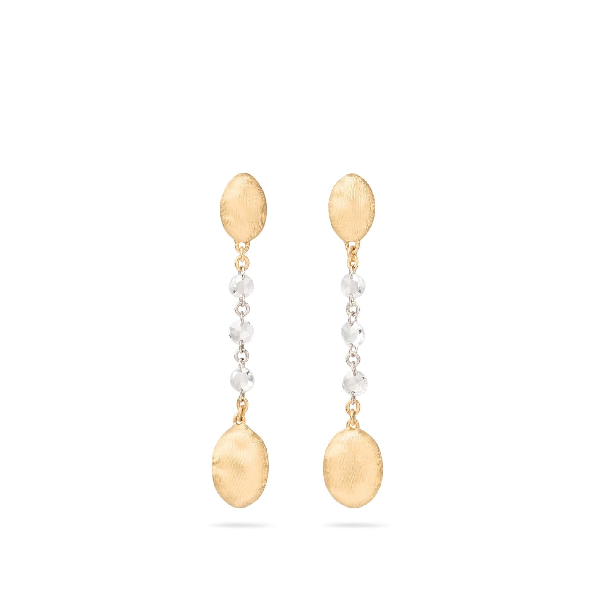 Marco Bicego Siviglia 18K Yellow Gold Rose Cut Diamond Drop Earrings