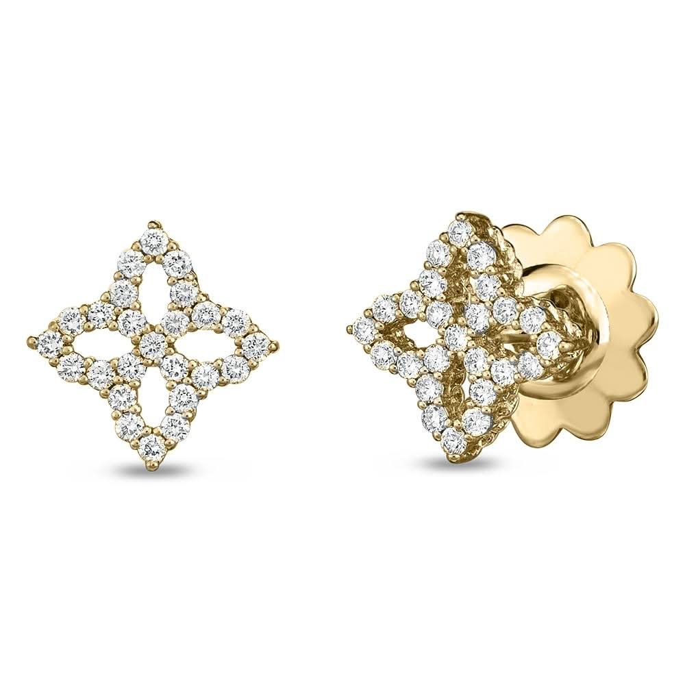 Roberto Coin 18K Yellow Gold Venetian Princess Pave Diamond Stud Earrings