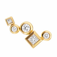 Petite Modern Renaissance® Climber Earrings 18K Yellow Gold with Diamonds, 15mm