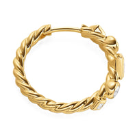 Petite Modern Renaissance® Hoop Earrings 18K Yellow Gold with Diamonds, 21mm
