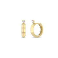 Zoe Chicco 14K Yellow Gold Knife Edge Hinged Huggie Hoop Earrings