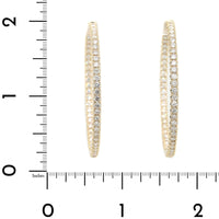 14K Yellow Gold Diamond Hoop Earrings