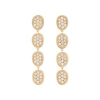 Marco Bicego Lunaria Alta 18K Yellow Gold Pave Diamond Drop Earrings