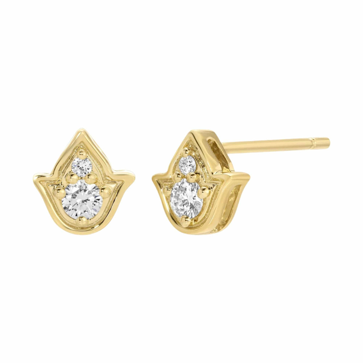 Anita Ko 18K Yellow Gold Small Tulip Diamond Stud Earrings