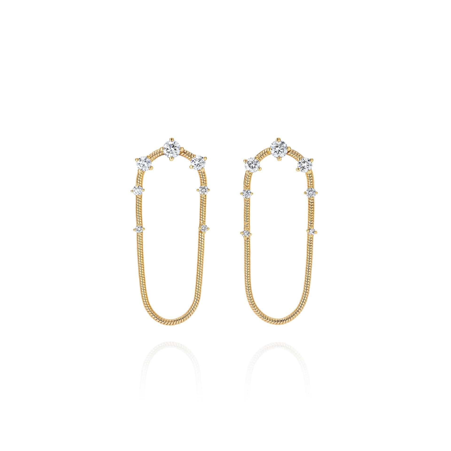 Fernando Jorge 18K Yellow Gold and Diamond Short Chain Drop Earrings