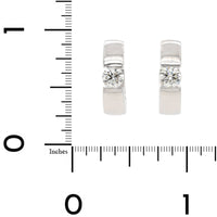 14K White Gold Diamond Huggie Earrings