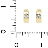 14K Yellow Gold Diamond Huggie Earrings