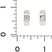 14K White Gold Diamond Huggie Earrings