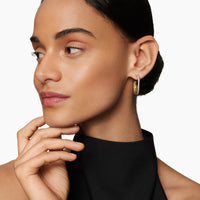 Crossover Hoop Earrings 18K Yellow Gold with Diamonds, 26.5mm