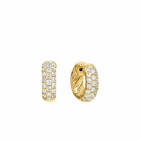 DY Mercer® Micro Hoop Earrings 18K Yellow Gold with Diamonds, 13.5mm