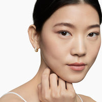 DY Mercer® Micro Hoop Earrings 18K Yellow Gold with Diamonds, 13.5mm