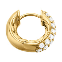 DY Mercer® Micro Hoop Earrings 18K Yellow Gold with Diamonds, 13.5mm