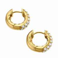 DY Mercer® Micro Hoop Earrings 18K Yellow Gold with Diamonds, 13.5mm