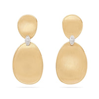 Marco Bicego 18K Yellow Gold Lunaria Double Drop Pave Diamond Earrings